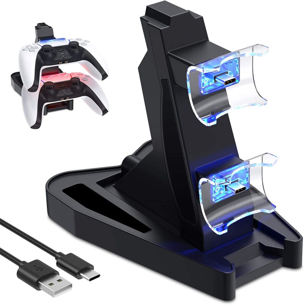 Ps5 Controller Charger Double Usb Fast Charging Docking Station Stand And Led Indicator For Ps 5 8469